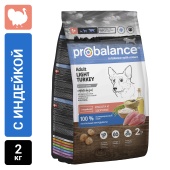 Сухой корм для собак Probalance Adult Light, контроль веса, с индейкой, 2кг